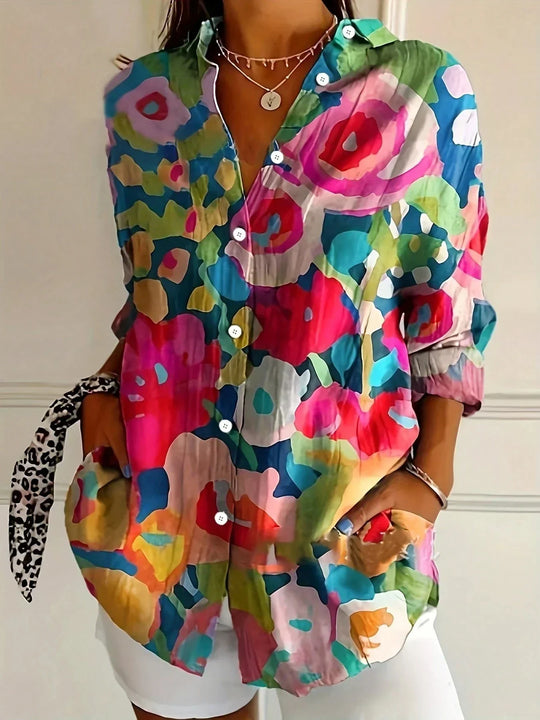 Selma | Colorful Blouse with Playful Print alternate view