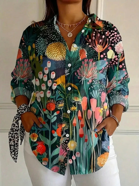 Selma | Colorful Blouse with Playful Print alternate view
