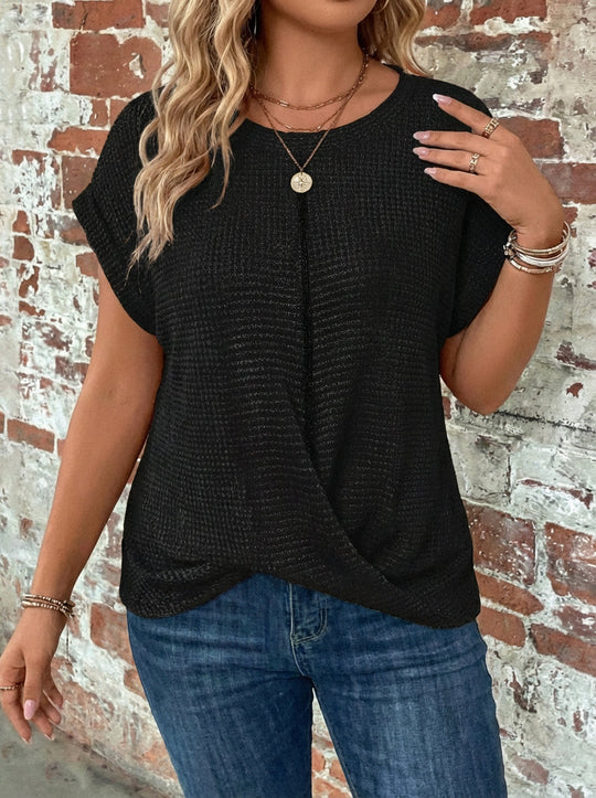 Nadya | Waffle Knit Casual Tee alternate view