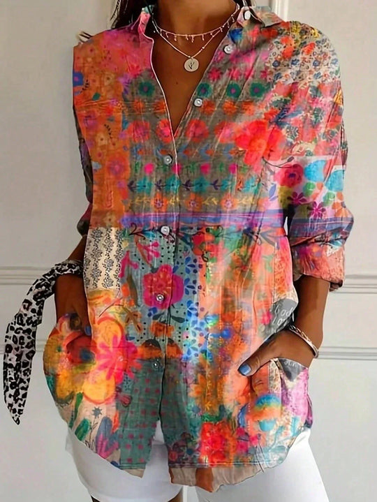 Selma | Colorful Blouse with Playful Print alternate view