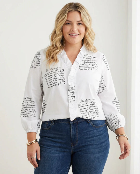 Magnolia | Feminine Blouse with Playful Ruffles alternate view