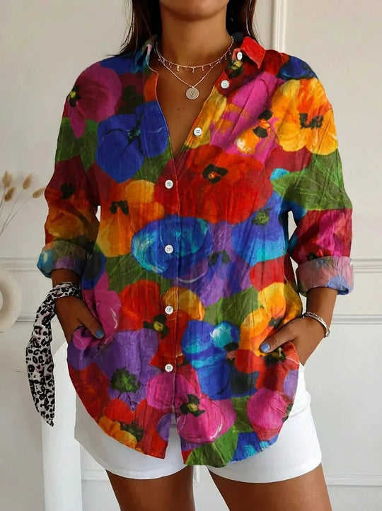 Selma | Colorful Blouse with Playful Print alternate view