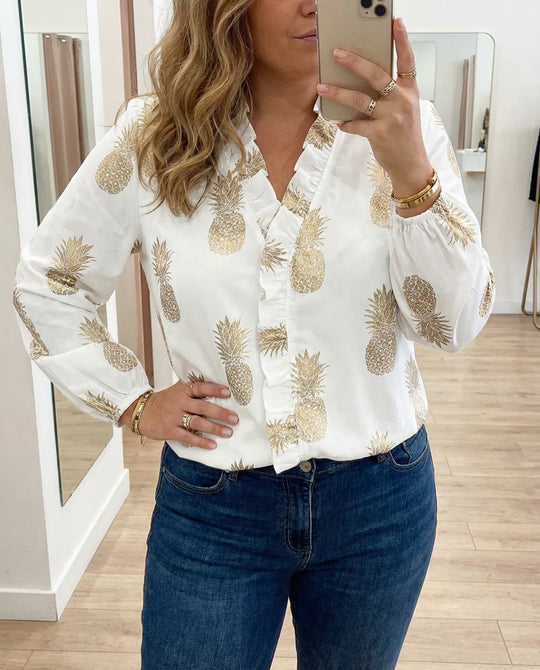 Magnolia | Feminine Blouse with Playful Ruffles alternate view