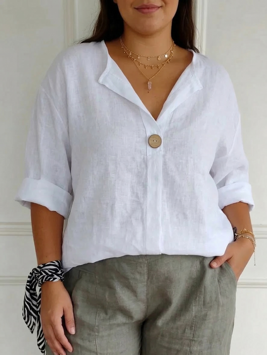 Lucienne - Casual V-Neck Blouse alternate view
