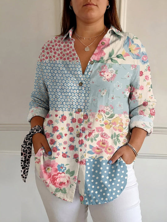 Opaline | Chic Blouse with Whimsical Prints alternate view